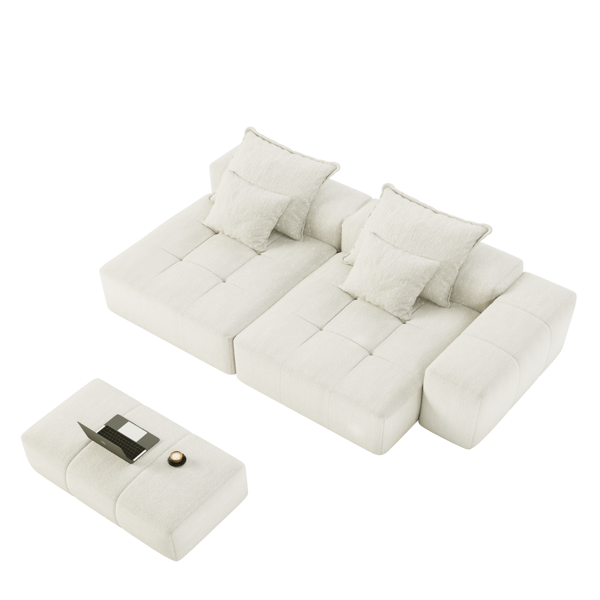 Chenille-Oatmeal-Beige-Loveseat