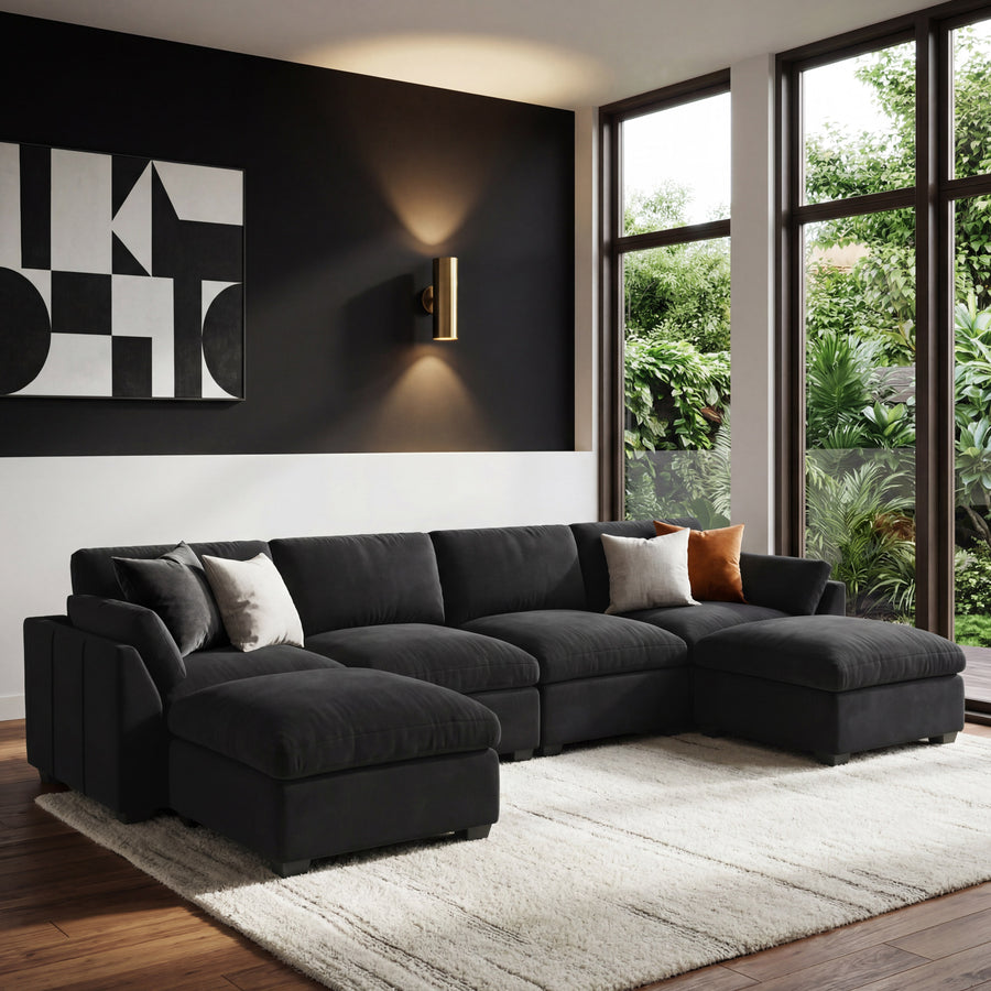 Midnight-Black-/-Velvet-6-Seat-U-Shaped-Open-Sectional