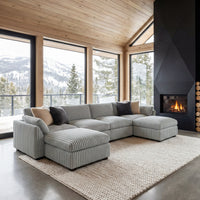 Cloud-Gray-/-Corduroy-6-Seat-U-Shaped-Open-Sectional