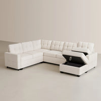 misty-white-/-chenille-7-Seat-U-Shaped-Pullout-Sectional