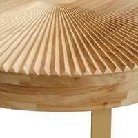 Modern Wooden Carving Pattern Coffee Table with Metal Legs BSN