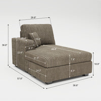 Mink-Brown-/-Corduroy-Module-Left-Arm-Chaise-dimension