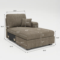 Mink-Brown-/-Corduroy-Module-Right-Arm-Chaise-dimension