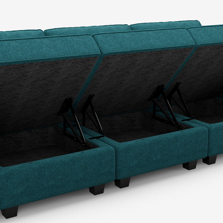 Belffin 6 Seats + 8 Sides  Modular Terry Sofa with Storage Seat