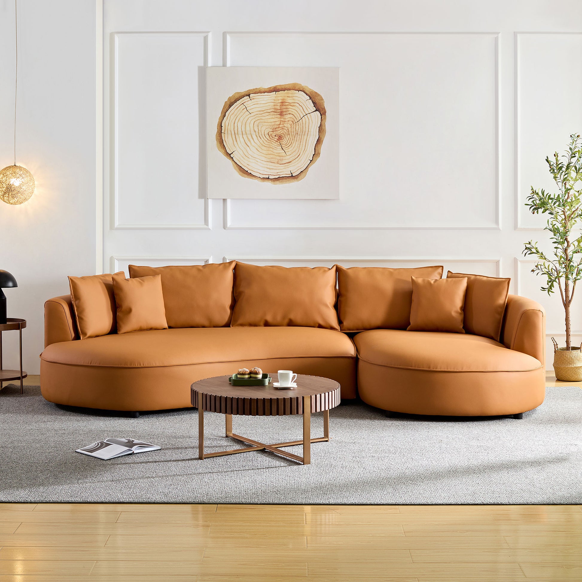 genuine-leather-orange-brown-right-l-shaped-sectional