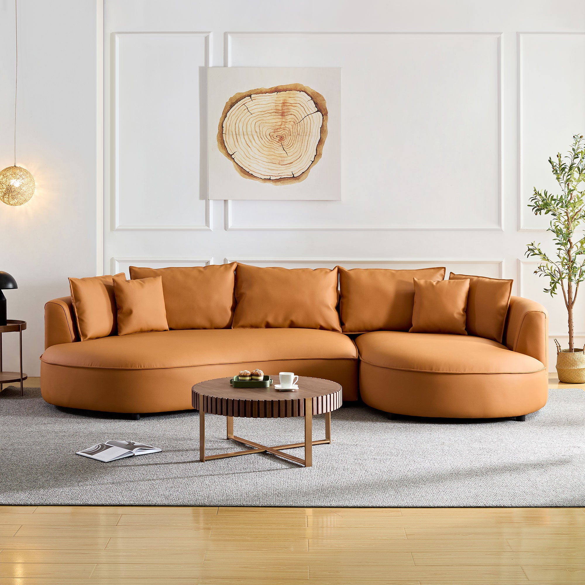 genuine-leather-orange-brown-right-l-shaped-sectional