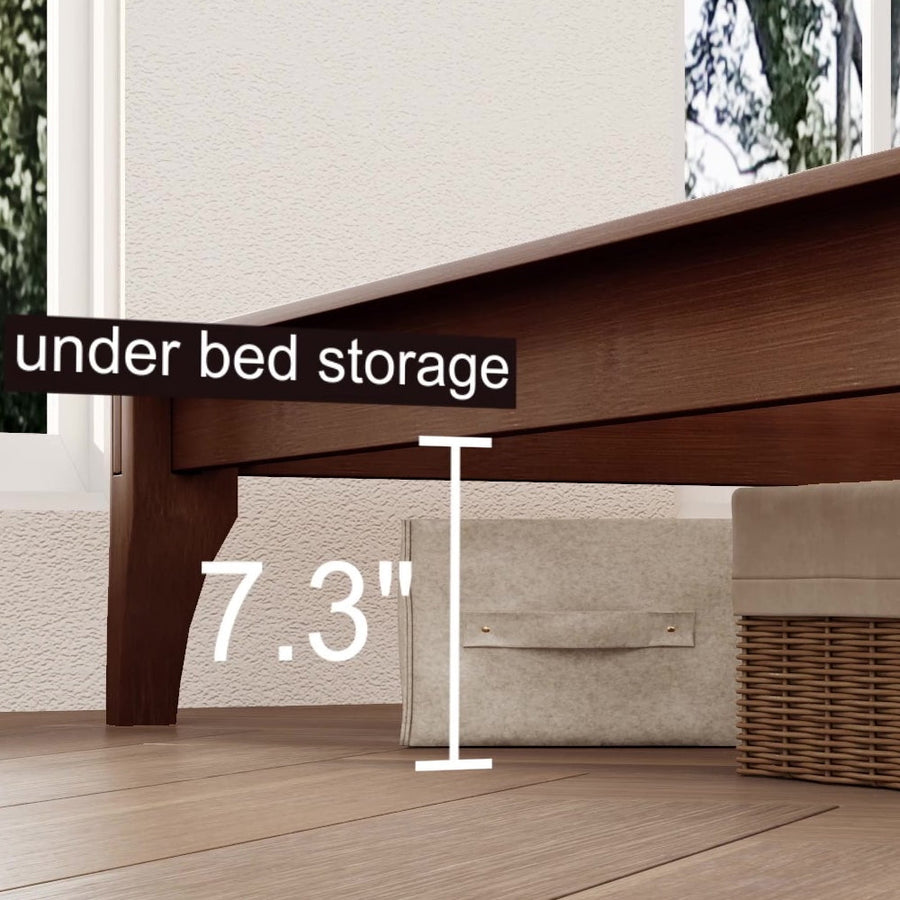 Solid Dry Bamboo Wood Bed - King Belffin