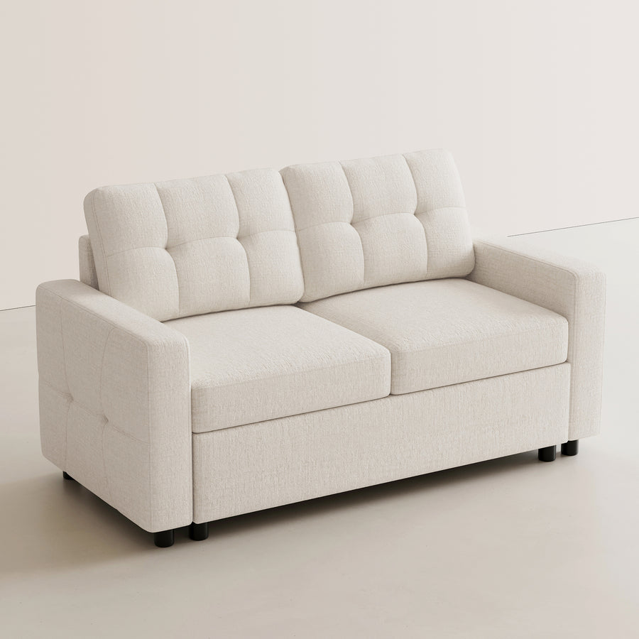 Misty-White-/-Chenille-Pullout-Loveseat