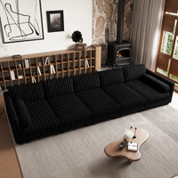 Piano-Black-/-Faux-Rabbit-Fur-Corduroy-5-Seat-Sleeper-Sofa
