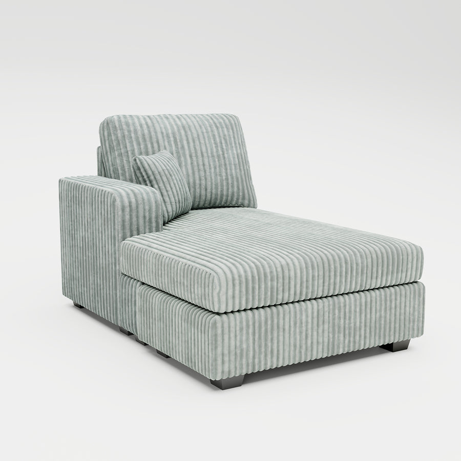 Frosted-Grey-/-Corduroy-Module-Left-Arm-Chaise