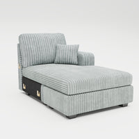 Frosted-Grey-/-Corduroy-Module-Right-Arm-Chaise