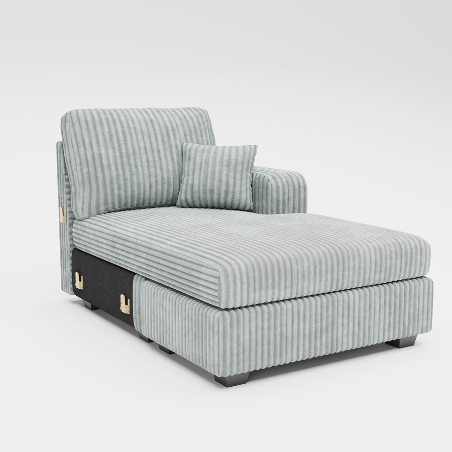 Frosted-Grey-/-Corduroy-Module-Right-Arm-Chaise