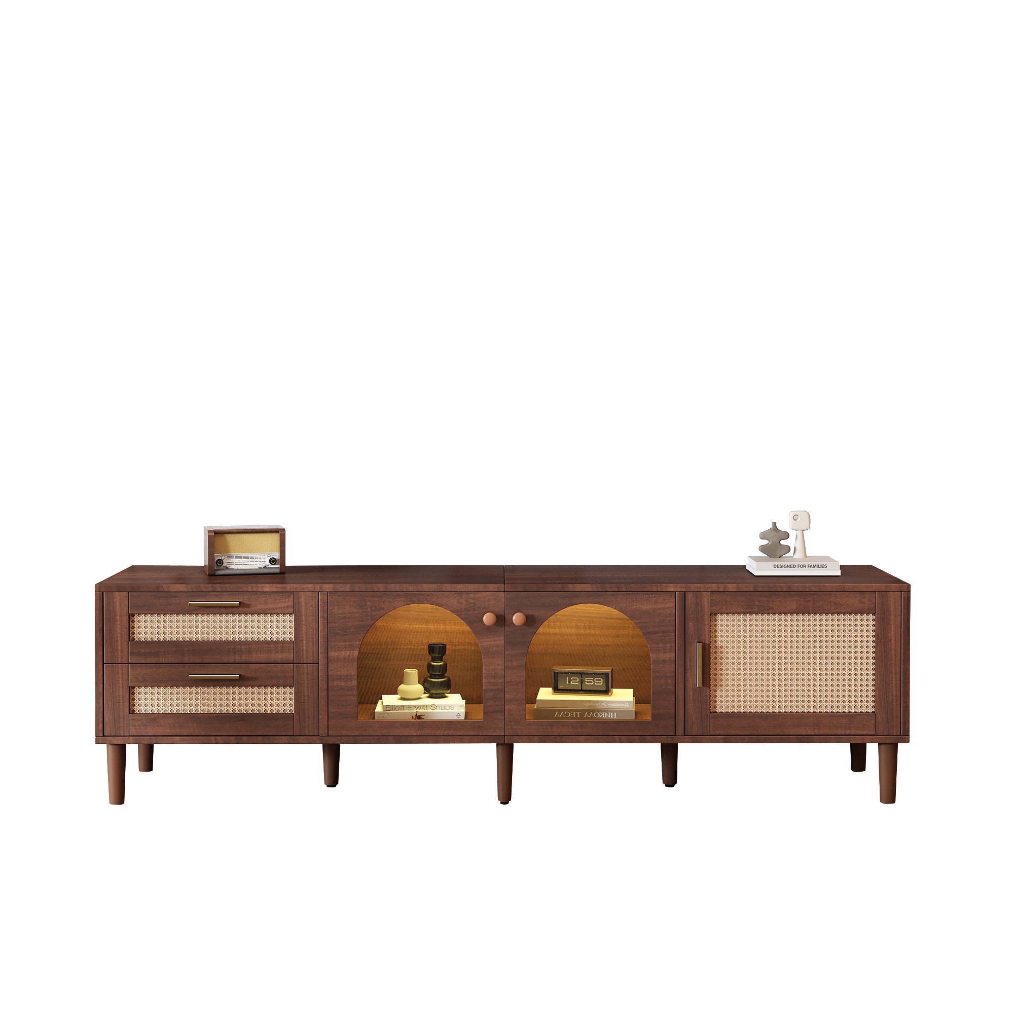 Rattan-inspired TV Stand