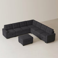 Graphite-grey-/-chenille-7-Seats-Sectional-with-Ottoman