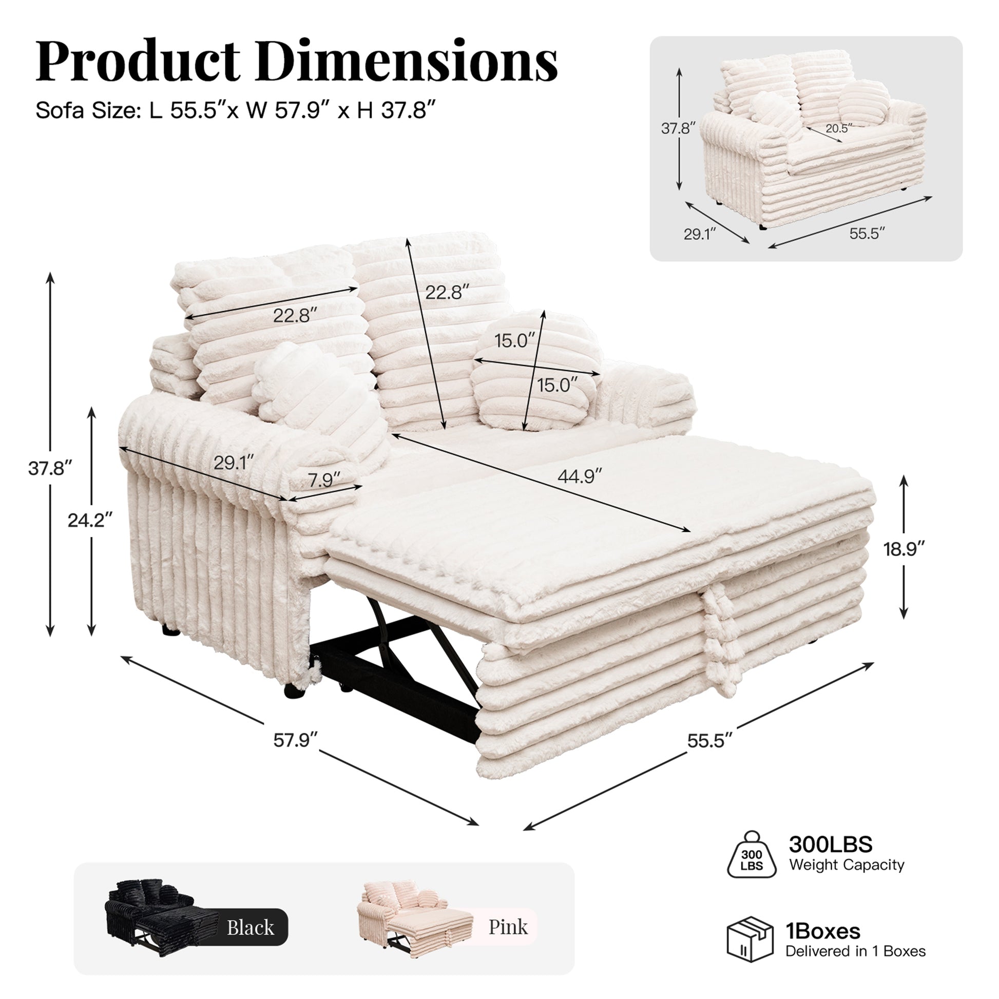 faux-rabbit-fur-corduroy-round-arm-white-beige-dimension