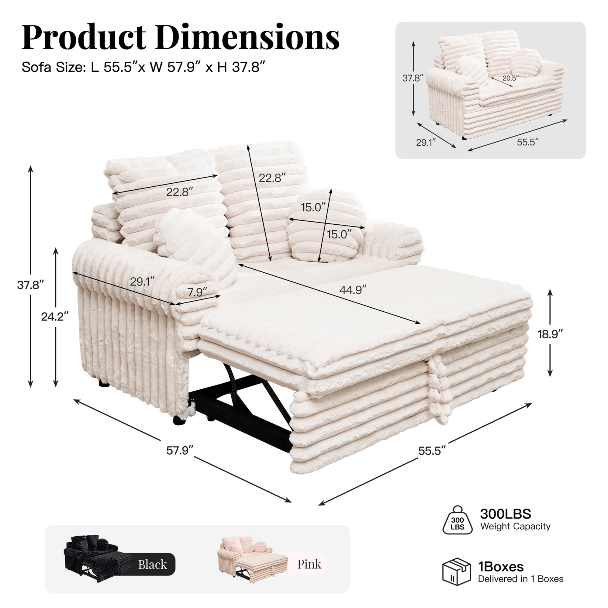 faux-rabbit-fur-corduroy-round-arm-white-beige-dimension