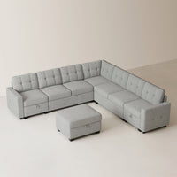 cloud-grey-/-chenille-7-Seats-Sectional-with-Ottoman