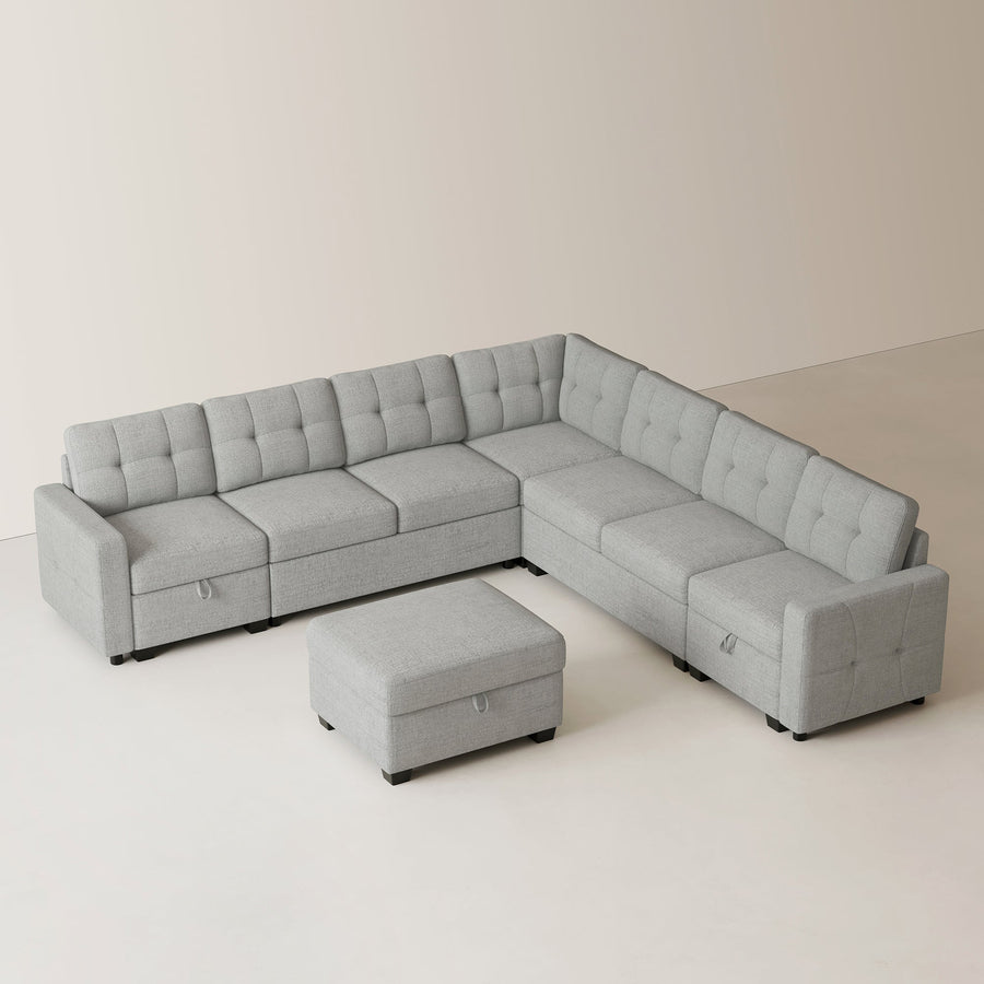 cloud-grey-/-chenille-7-Seats-Sectional-with-Ottoman