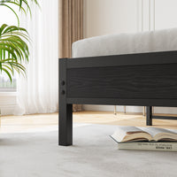 Modern Bed Frame with Storage Headboard and Charging Station
