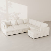 Cosmic-Latte-/-Velvet-9-Seat-U-Shaped-Pullout-Sectional
