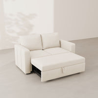 Cosmic-Latte-/-Velvet-Pullout-Loveseat