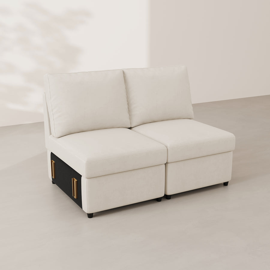 Cosmic-Latte-/-Velvet-Module-Loveseat