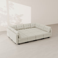 Cosmic-Latte-/-Velvet-12-Seat-Pit-Sectional