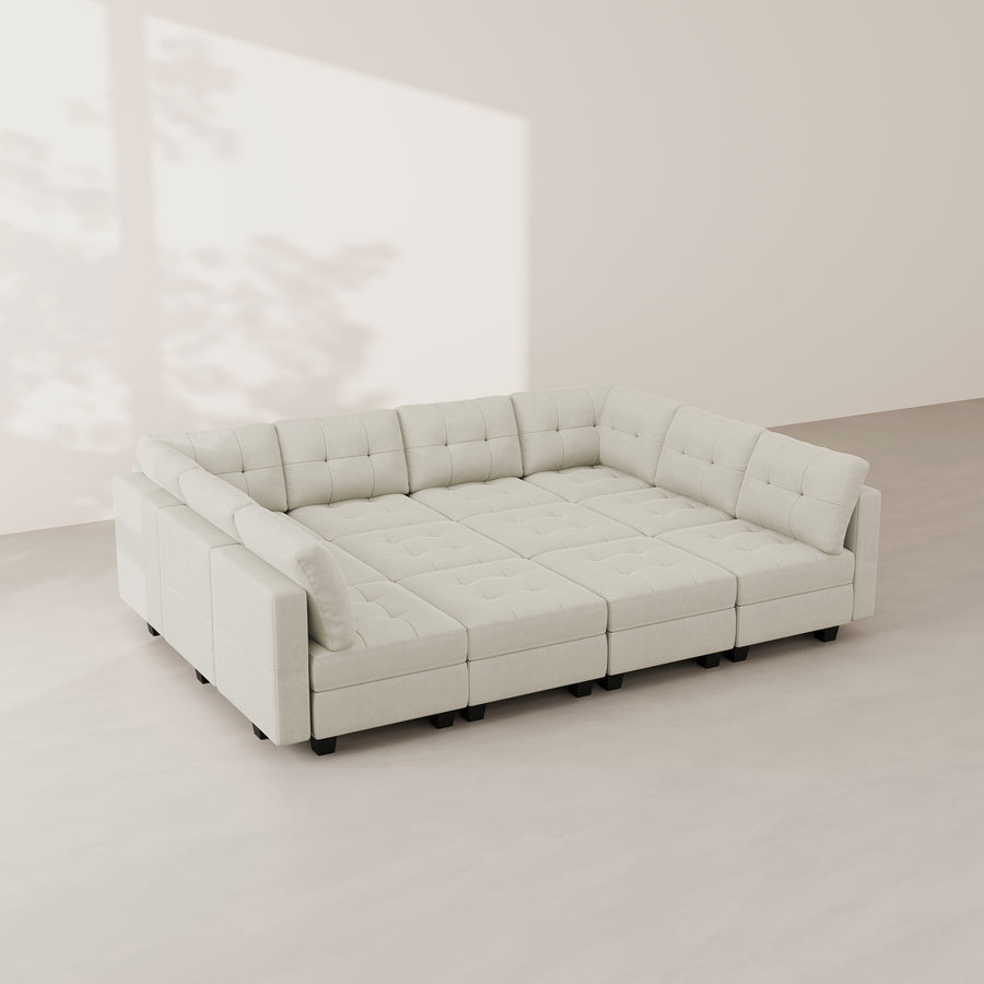 Cosmic-Latte-/-Velvet-12-Seat-Pit-Sectional