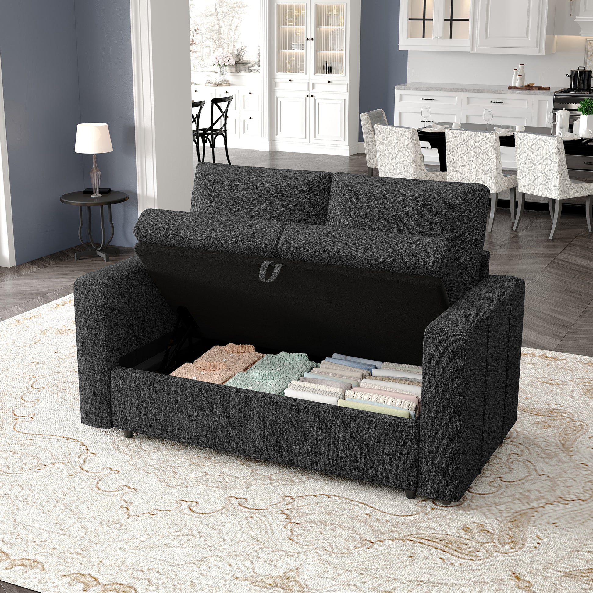 Chenille-Graphite-Grey-Storage-Seat