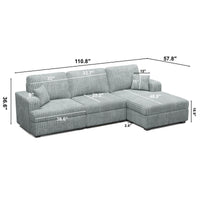 Frosted-Grey-/-Corduroy-3-Seat-Right-Chaise-Sectional-dimension