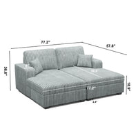 Frosted-Grey-/-Corduroy-Double-Chaise-Loveseat-dimension