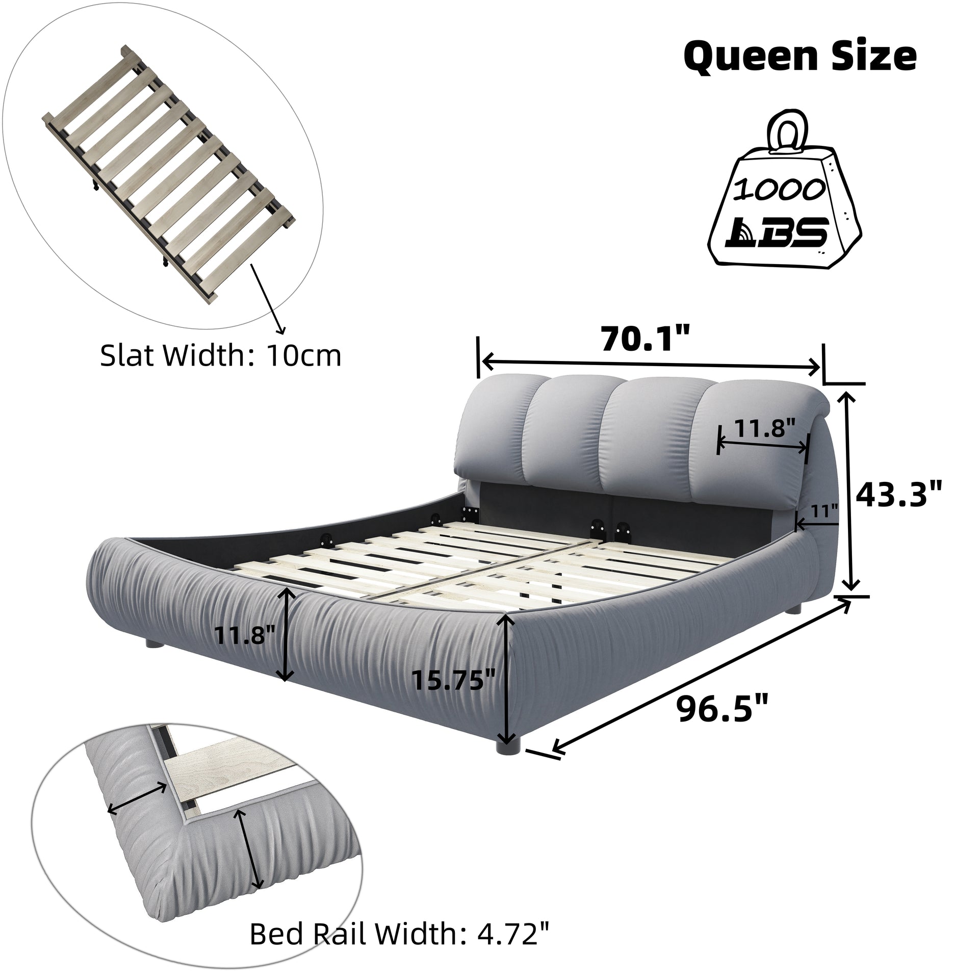 Luxury Upholstered Platform Bed