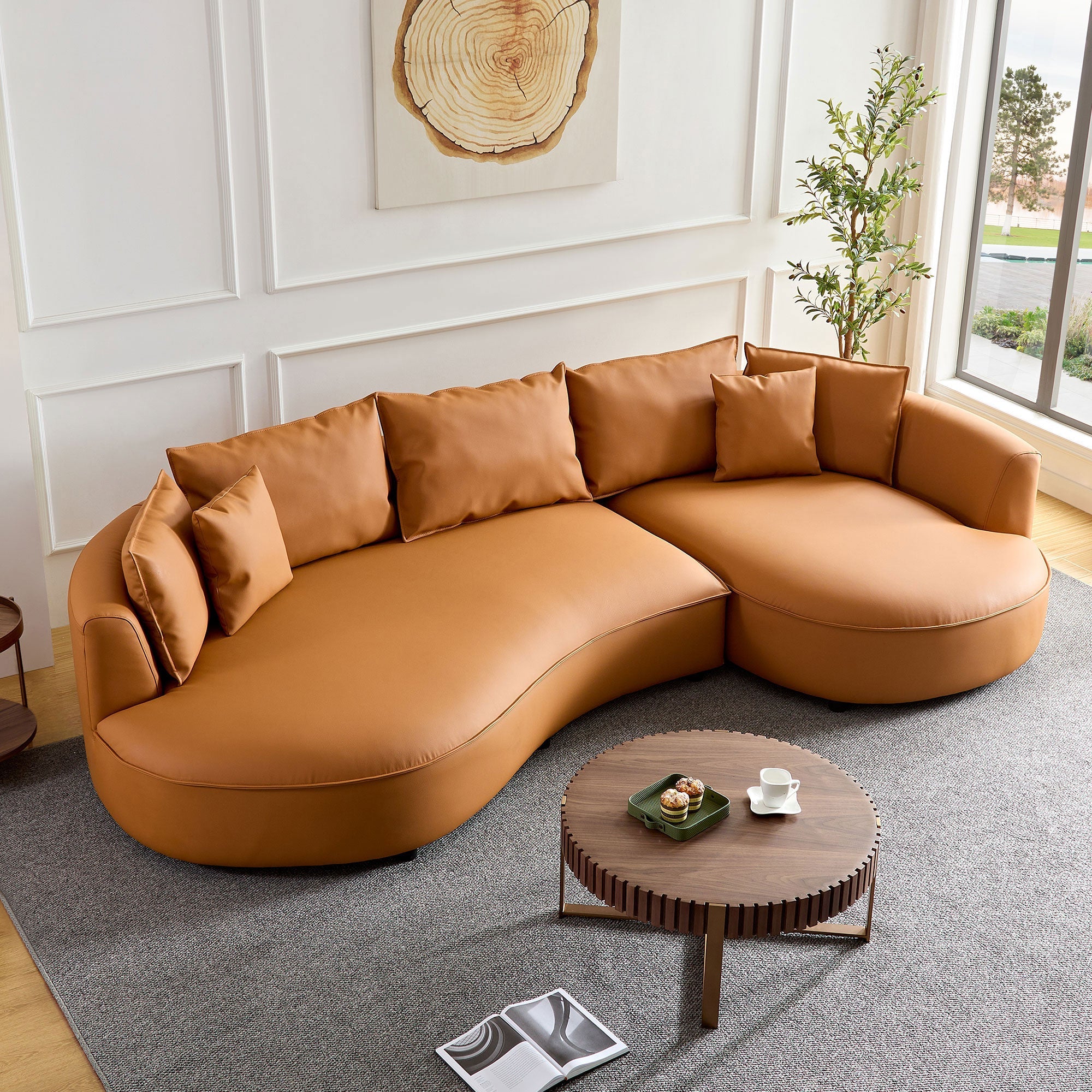 genuine-leather-orange-brown-right-l-shaped-sectional