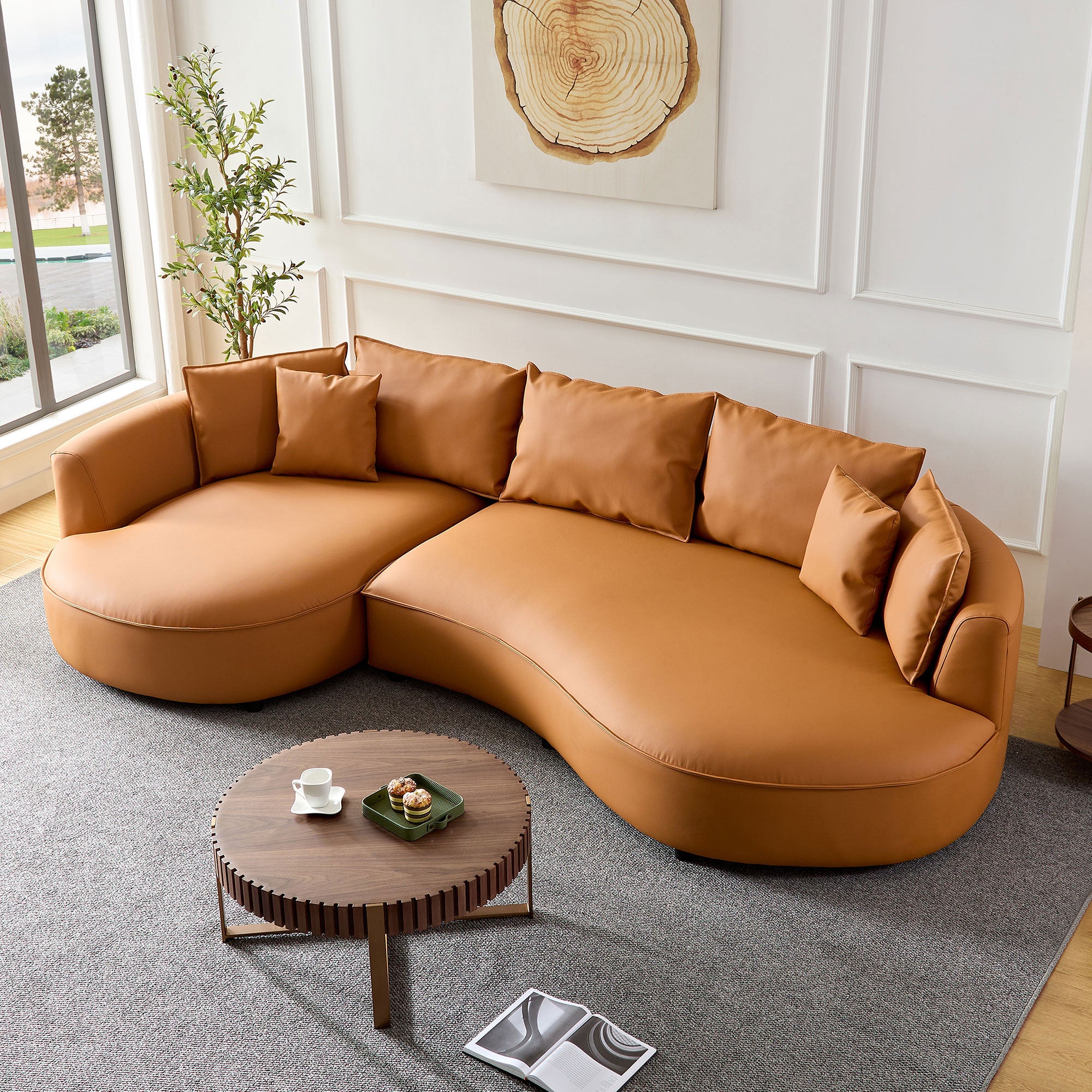 genuine-leather-orange-brown-left-l-shaped-sectional