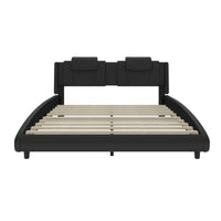 Modern Style Leather Platform Bed Frame BSN