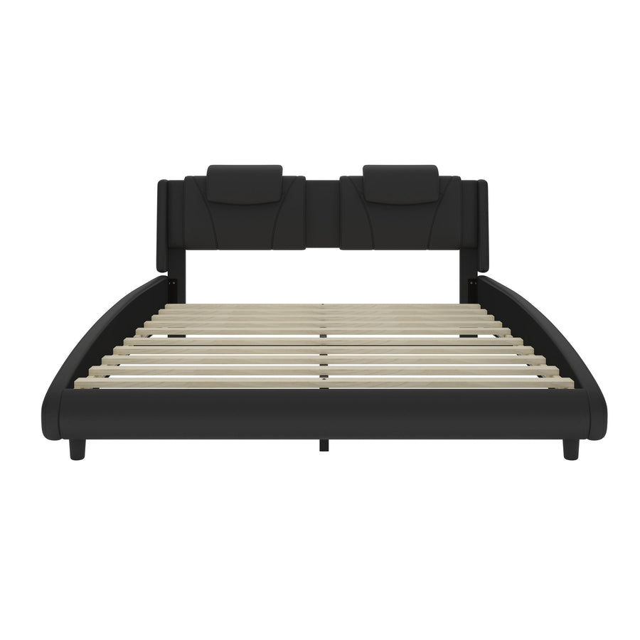Modern Style Leather Platform Bed Frame BSN