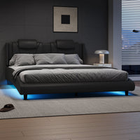 Modern Style Leather Platform Bed Frame BSN