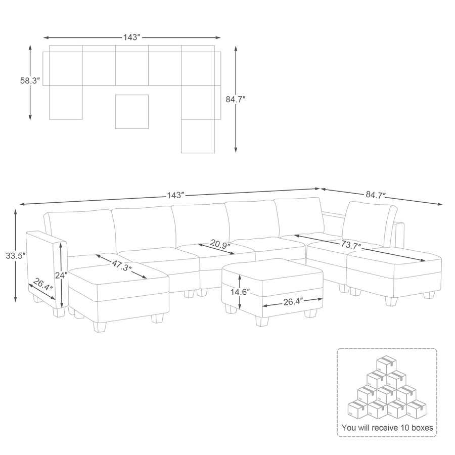 9-Seat-U-Shaped-Open-Sectional-with-Ottoman-dimension