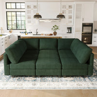Seaweed-Green-/-Corduroy-9-Seat-Pit-Sectional
