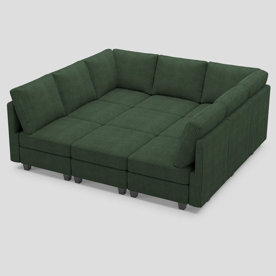 Seaweed-Green-/-Corduroy-9-Seat-Pit-Sectional