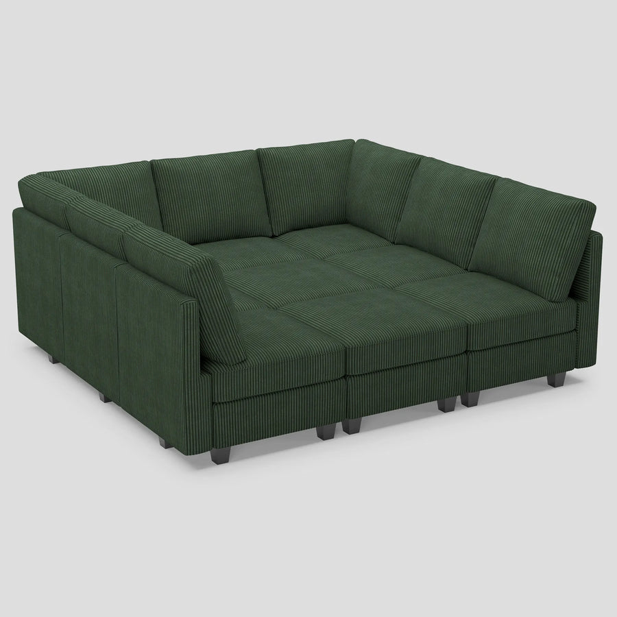 Seaweed-Green-/-Corduroy-9-Seat-Pit-Sectional