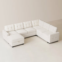 misty-white-/-chenille-6-Seats-Sectional-with-Ottoman