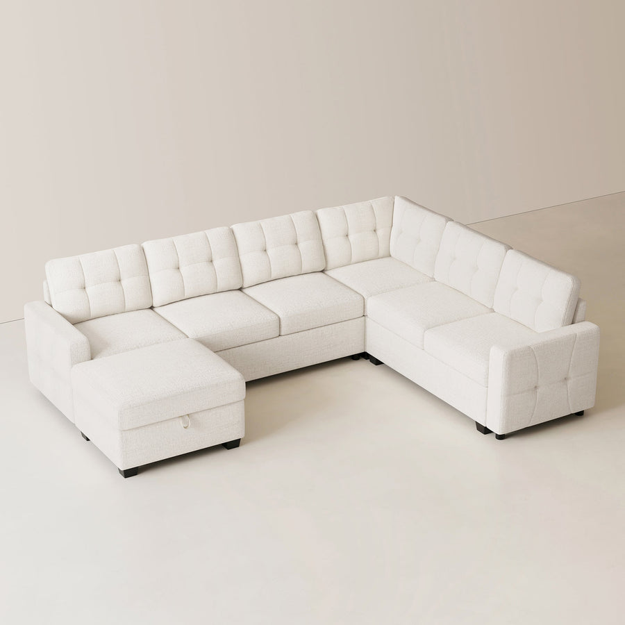 misty-white-/-chenille-6-Seats-Sectional-with-Ottoman