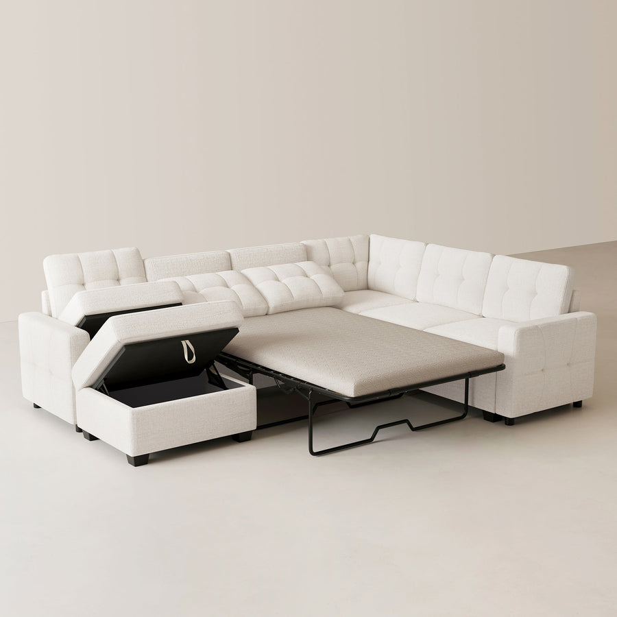 misty-white-/-chenille-6-Seats-Sectional-with-Ottoman