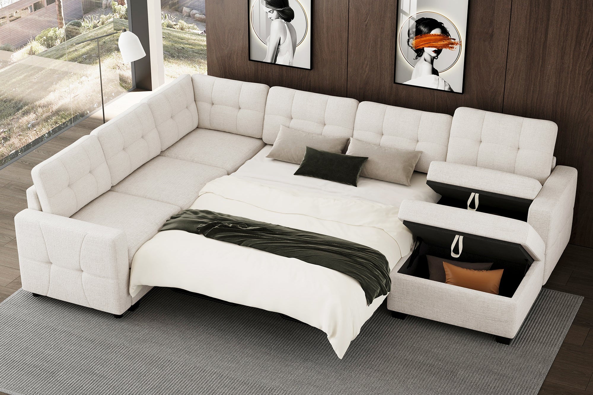 Belffin Revolar Modular Sleeper Sofa with Mattress