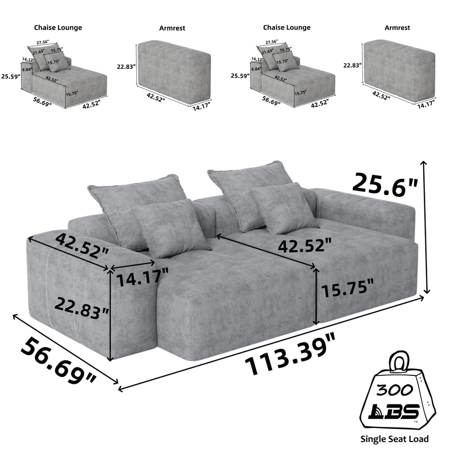 Graphite-Gray-/-Chenille-Loveseat-dimension