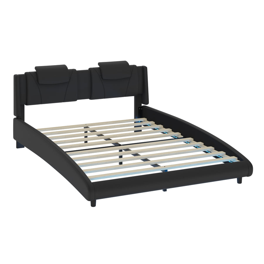 Modern Style Leather Platform Bed Frame BSN