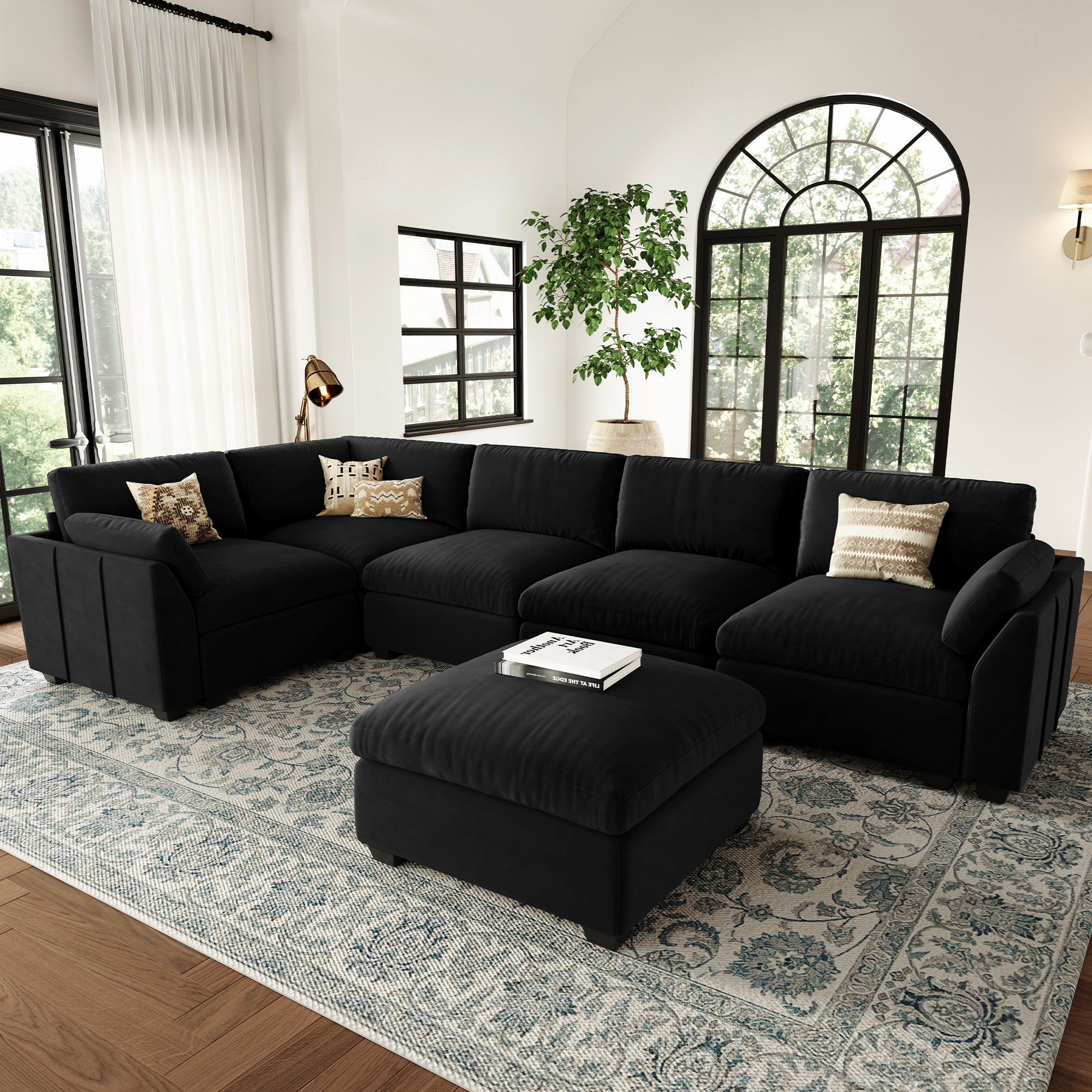 Uteeran Oversized Cloud 5 Seats Sofa with Ottoman