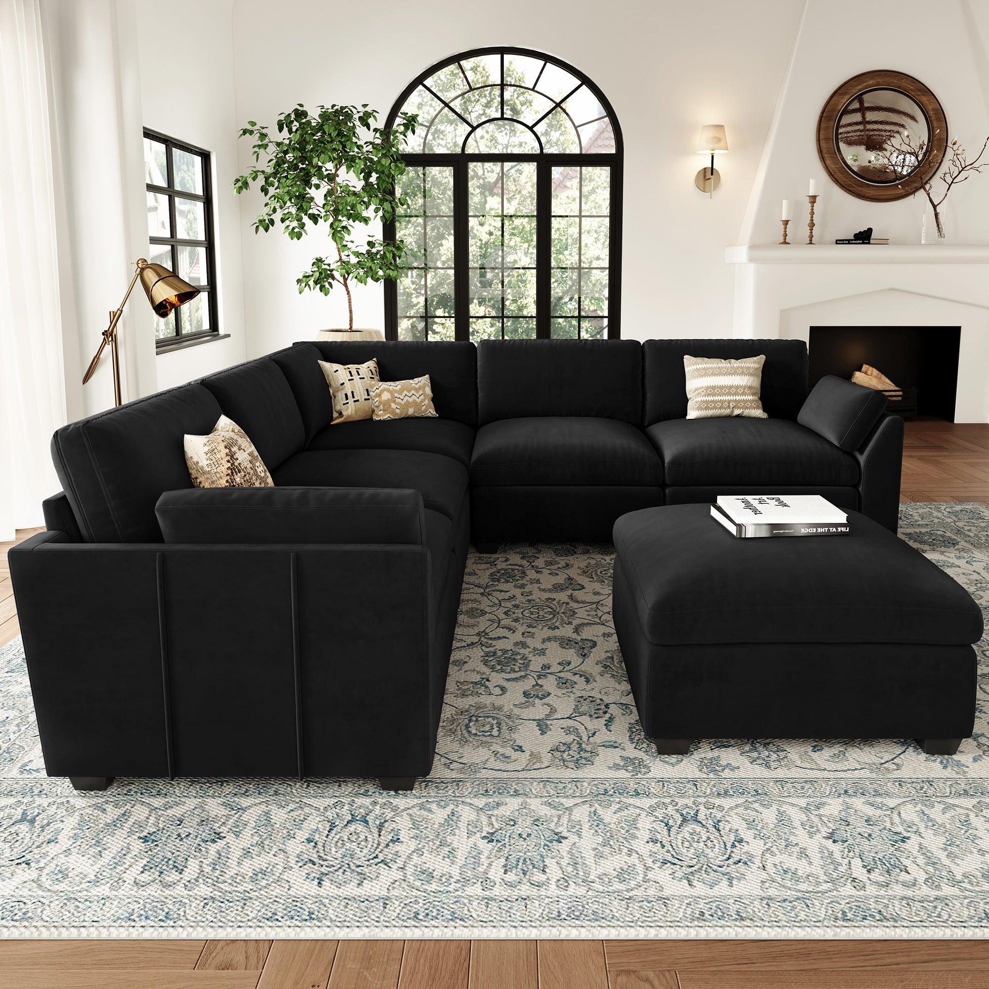 Uteeran Oversized Cloud 5 Seats Sofa with Ottoman