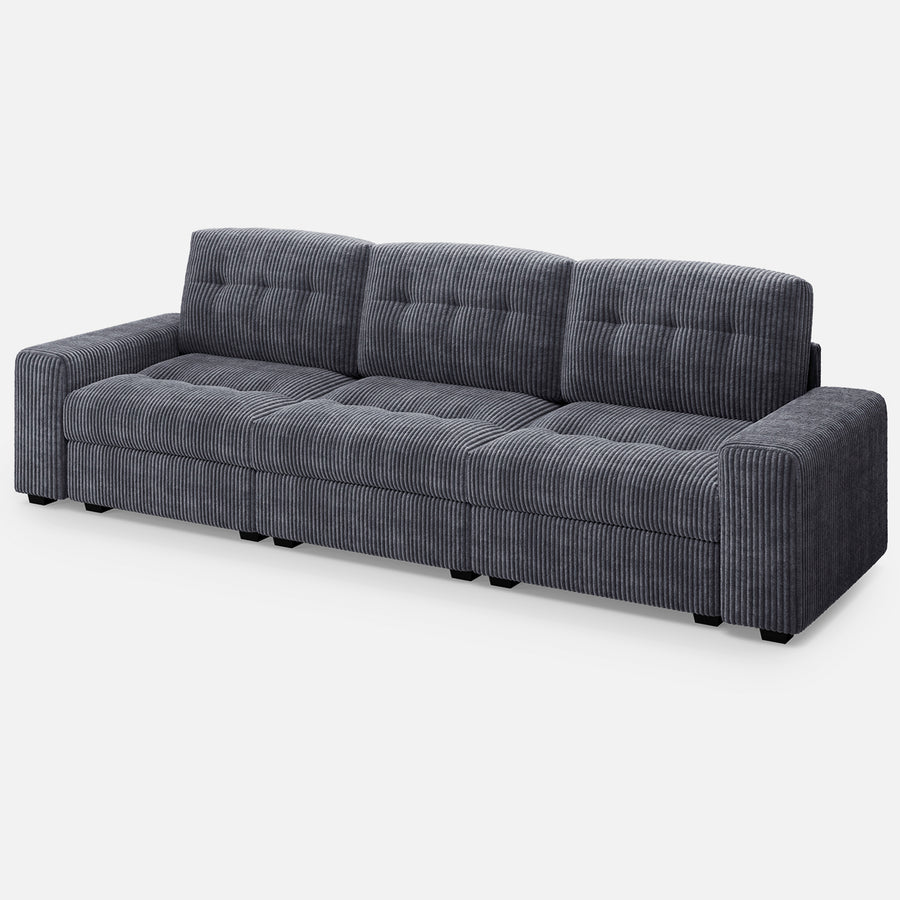 Pewter-Grey-/-Corduroy-3-Seat-Sofa